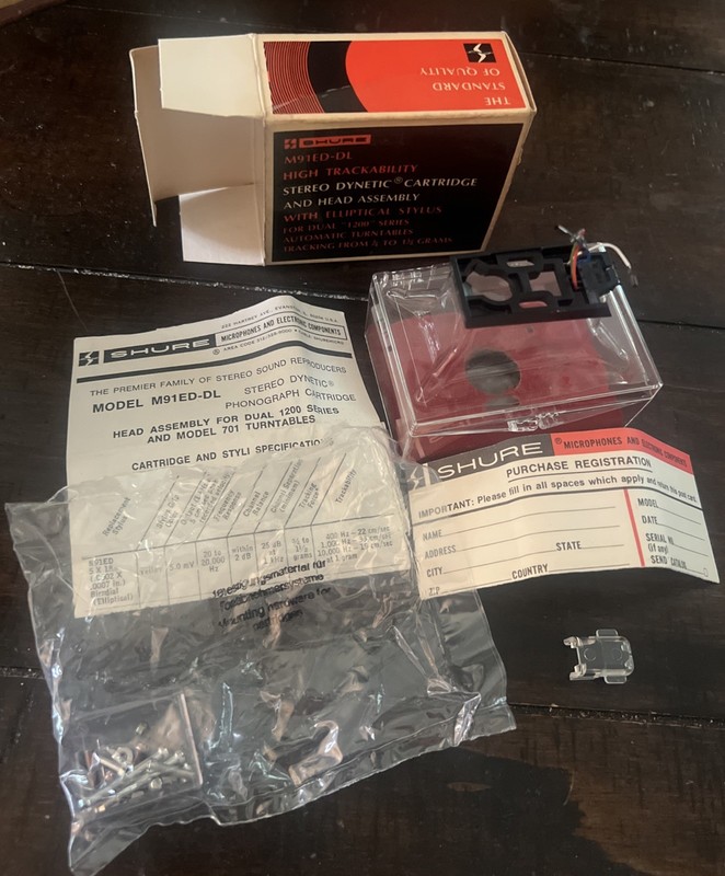 Shure M91ED-DL Dynetic Assembly for Dual 1200 Series Parts No Cartridge