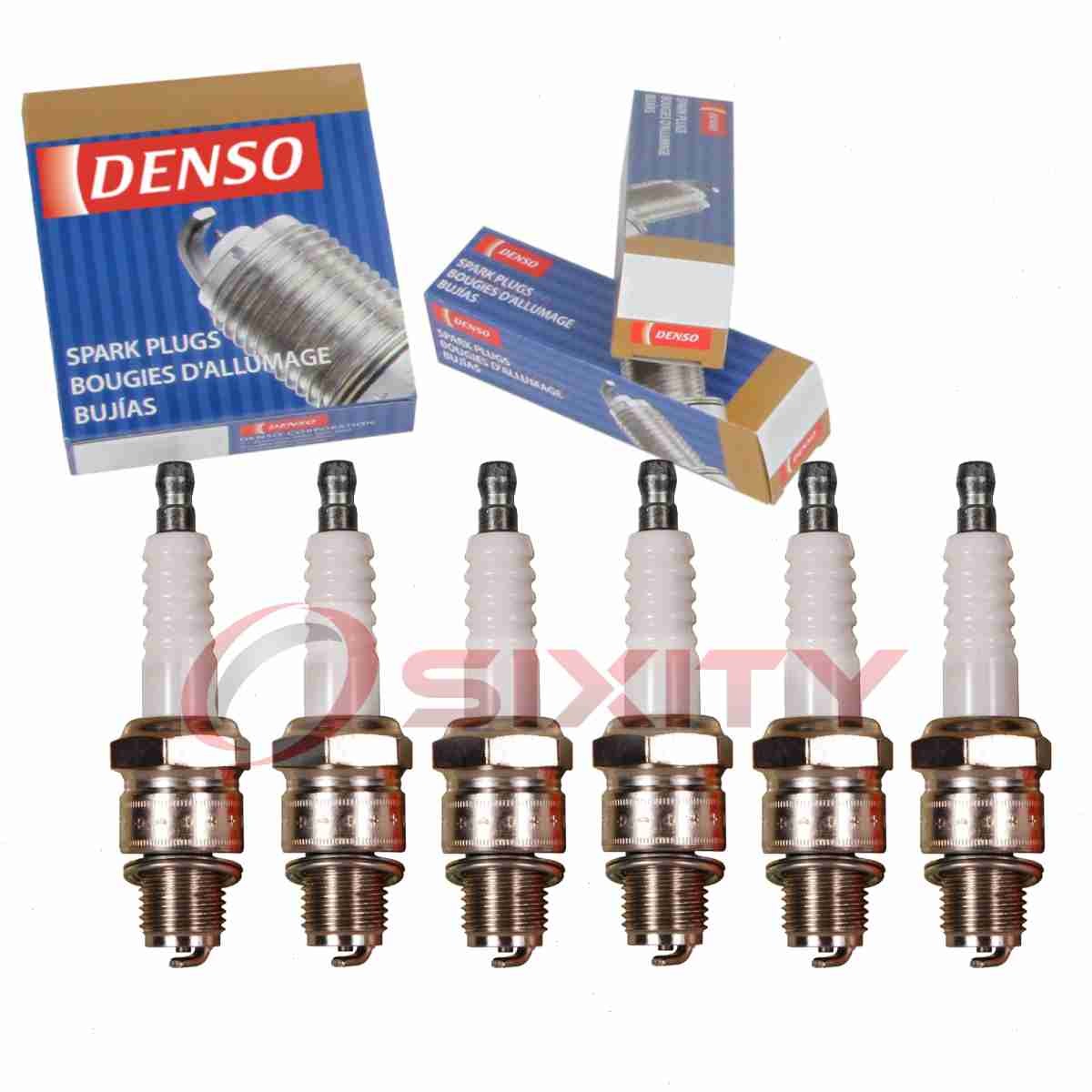 6 pc DENSO 4054 Standard Spark Plugs for W27FSR 4522 Ignition Wire Secondary px