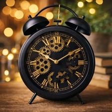 Horloge de table industrielle 30 cm Style vintage engrenages déco