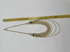 Vintage Gold Tone Metal Multi Strand Chain Necklace — photo 9