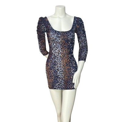 blue leopard bodycon dress JULIANNA DRESS
