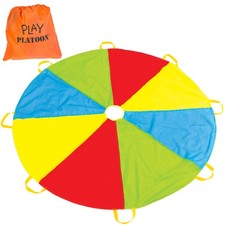 10 Foot Play Parachute with 10 Handles - Multicolored Parachute for Kids