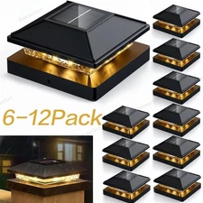 6/12Pack Solar Post Cap Light For 4x4 Outdoor Waterproof LED Deck Fence Light US