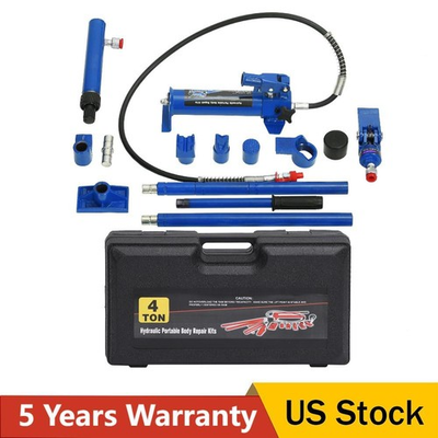 #ad 4 Ton Porta Power Kit Portable Hydraulic Jack Auto Body Frame Repair Kit Heavy $89.99
