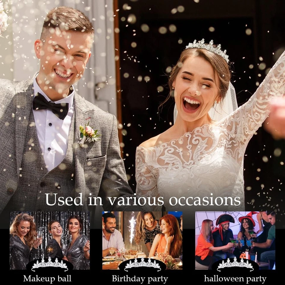 Tiara, diadema, corona nupcial, accesorios el cabello con diamantes de imitación Foto 2 de 4