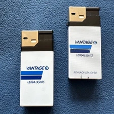 Vintage Rare Advertising Vantage Ultra Lights (2) Disposable Cigarette Lighters