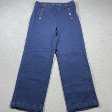 Pantalones de mezclilla Old Navy tiro extra alto cielo pierna ancha para mujer 10p W32 L28.5 azul