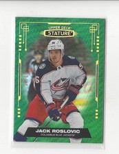 2021-22 UD Stature Photo Variant Green #98 Jack Roslovic Blue Jackets /66