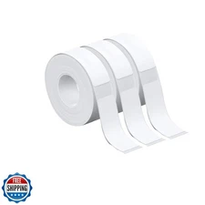 3Rolls White Label Tape 15mmx50mm Compatible with Phomemo D30 D35 Label Maker