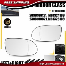 2x Left Right Side Mirror Glass Wheated For 2003-2005 Mercedes Benz Clk320