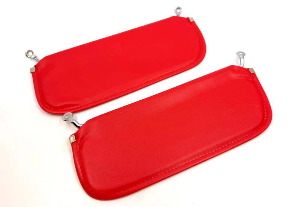 Sunvisor Set Pair With Bracket for Corvette C3 Stingray 1969-1976 L+R 2pcs Red - Image 3 of 3