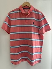 Izod Advantage Performance Men's Striped Short Sleeve Polo Shirt Salmon Pink M