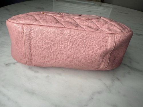 Echte Chanel Schultertasche Kaviar gesteppt zeitlos CC rosa Leder - Bild 8 von 24
