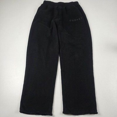 Comfrt Sweatpants Womens Medium Black Fleece Joggers Elastic Waist Pockets Cozy