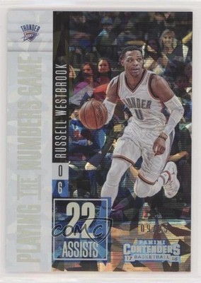 2017 Contenders Playing the Numbers Game Cracked Ice /25 Russell Westbrook 0o0