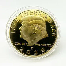 2025 USA Donald Trump token - coin "In God We Trust" gold colour metal