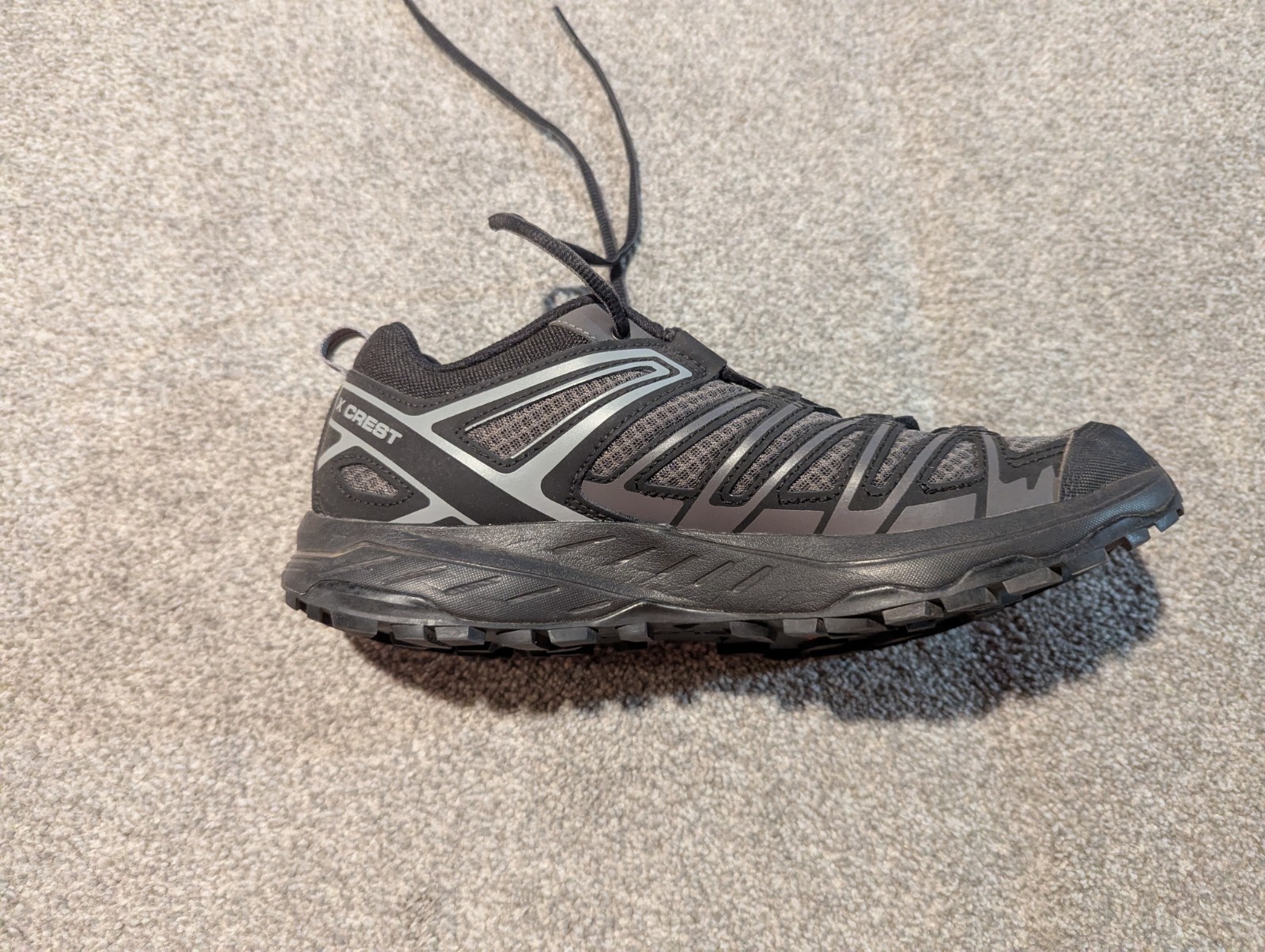 Salomon X Crest Shoes Mens 11.5 Gray Trail Hiking Contagrip Energycell Sneakers