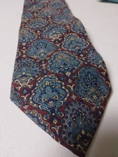 Christian Dior Silk Tie   Vintage MONSIEUR Paisley Red Blue USA Made