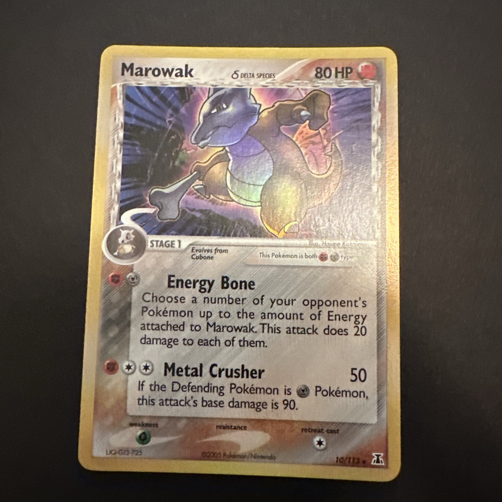 2005 Pokemon Delta Species Reverse Holo 10/113 Marowak - NM