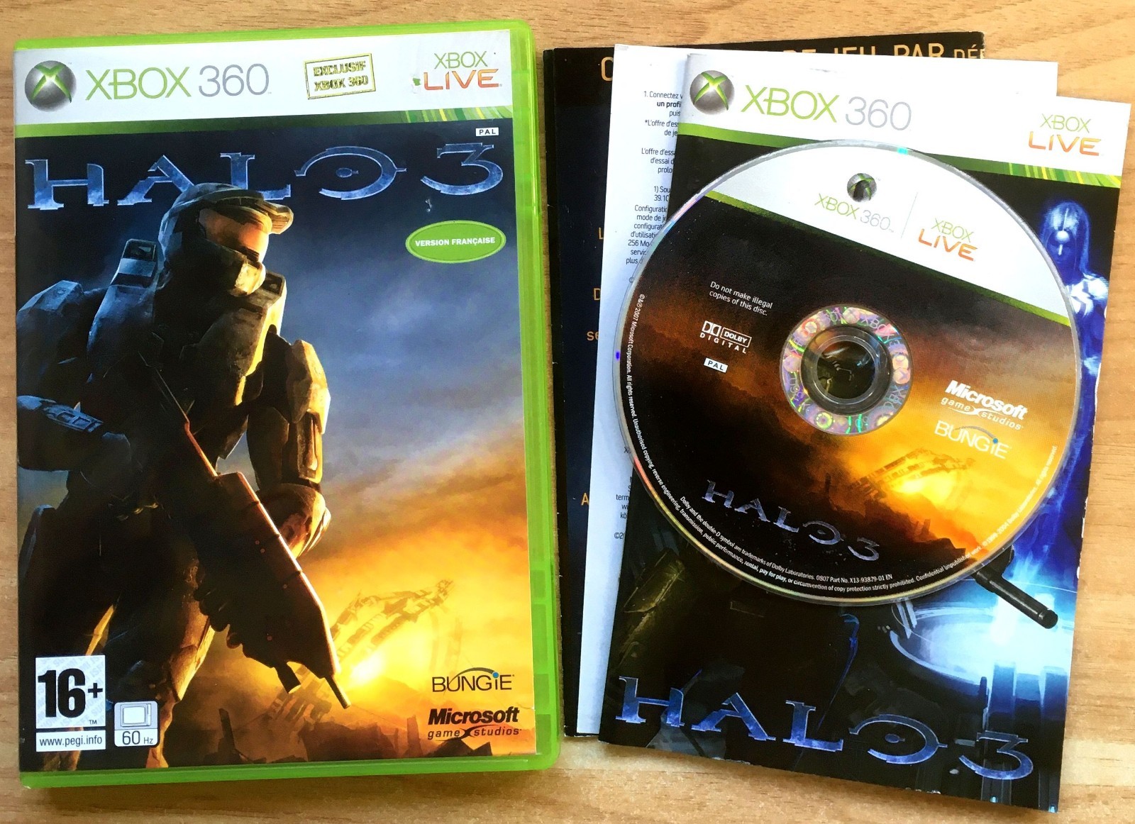 HALO 3 COMPLET BOÎTE NOTICE MICROSOFT XBOX 360 PAL FRANÇAIS CIB OVP III Bon état