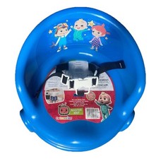 Cocomelon 15-Inch Blue Kids Plastic Booster Seat w/Safety Harness NWT