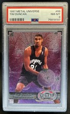 1997-98 Skybox Metal Universe Tim Duncan Rookie RC #66 Spurs PSA 8