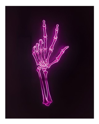 Neon-Skelett-Hand-Wandkunst Moderne k�hne Dekoration Skelett-Hand Wal
