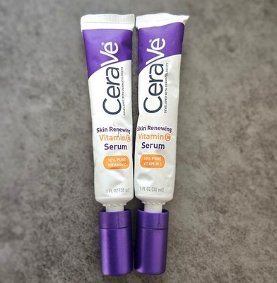 2 tubes CeraVe Skin Renewing Vitamin C Serum 1 oz / 30 ml Each NWOB!  $50 MSRP