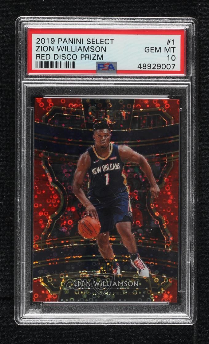 2019 Select Concourse Hybrid Red Disco Prizm 1/49 Zion Williamson #1 PSA 10 1j6