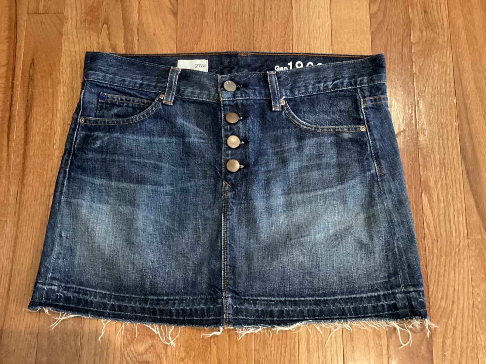 Gap 1969 Denim Mini Skirt Women's Size 27/4 Blue Button-Fly Jean Skirt 5-Button