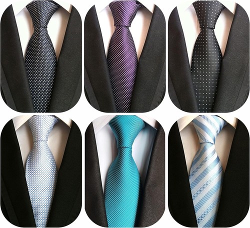 Juego de corbatas de seda de 6 piezas para hombre - Impresionantes corbatas impermeables para todas las ocasiones - Imagen 3 de 9
