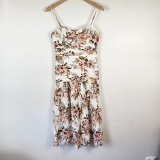 Ever New white/ beige floral midi strappy dress SzAU8