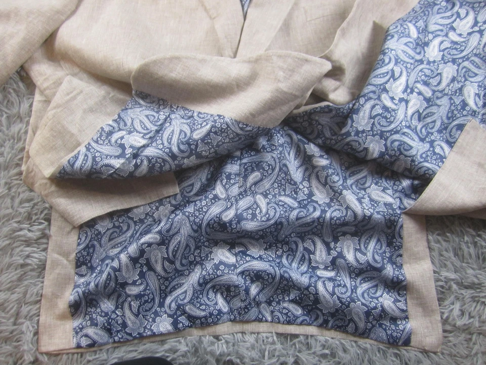 Blazer Oak Hill Para Hombres 4XLT 58L 60L Abrigo Deportivo de Lino Tostado Rayón Dos Botones Cachemira Foto 4 de 4