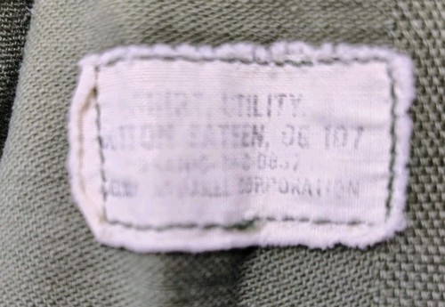 Vintage Vietnamkrieg US Army OG-107 USMC Satin Hemd 15 1/2 x 31 - Bild 4 von 6