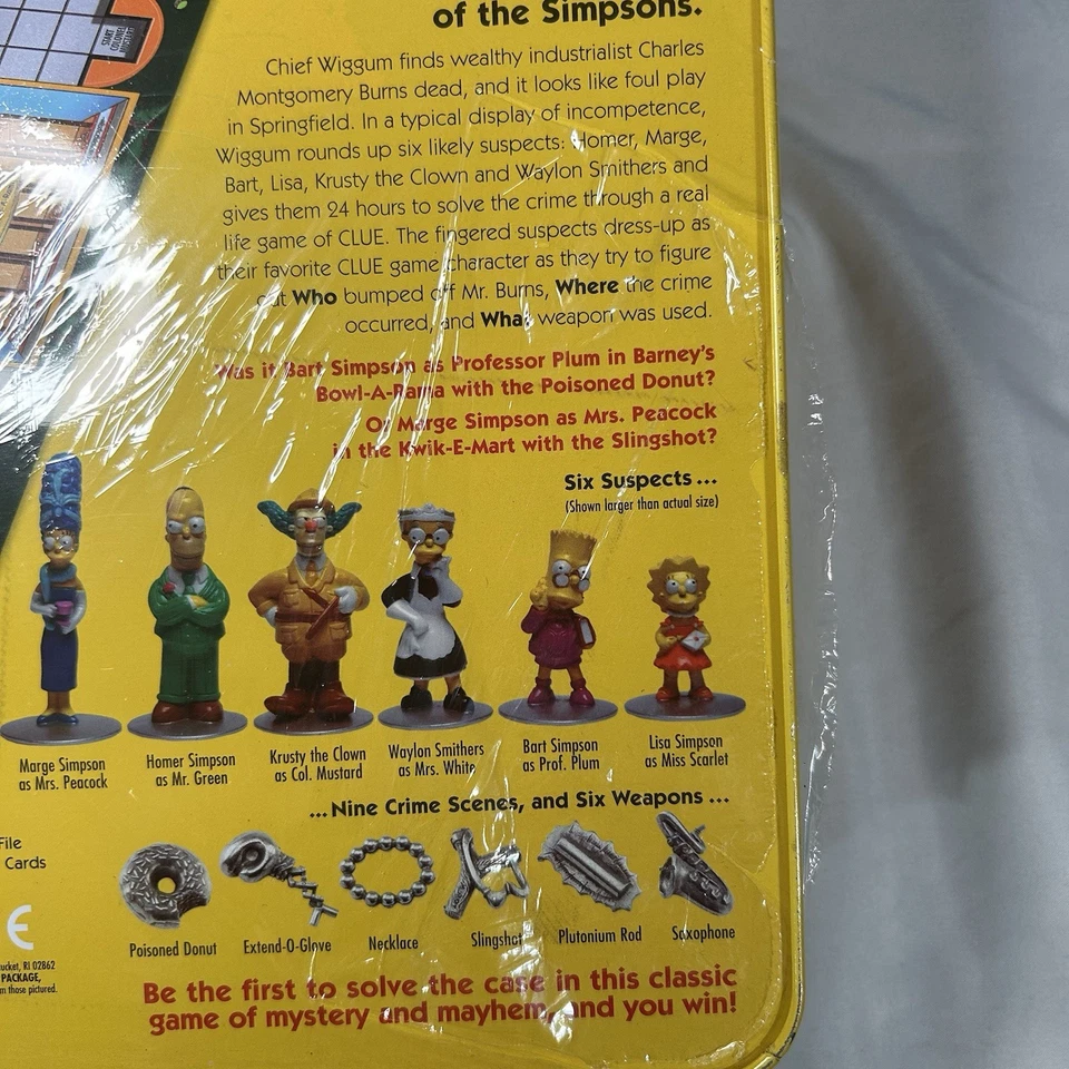 New The Simpsons Clue Board Game 2002 Tin Box Factory Sealed *Small Tear in Seal - Image 4 of 4