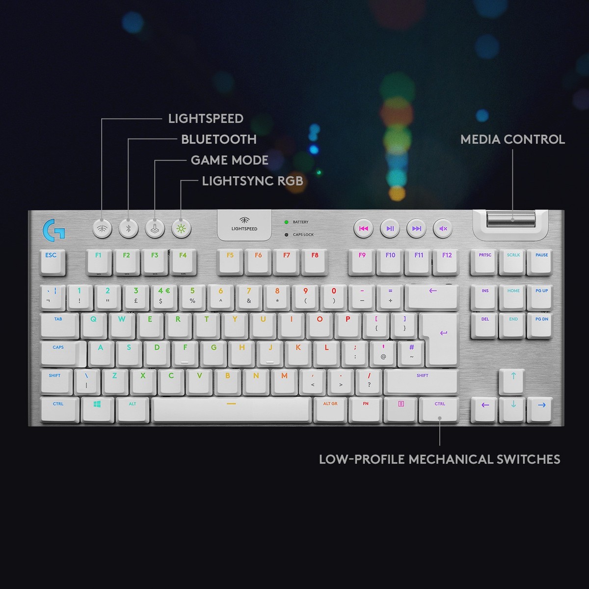 Logitech - G915 LIGHTSPEED TKL Wireless Mechanical GL Tactile