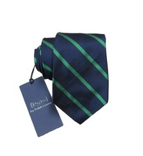 Polo Ralph Lauren Men's Navy/Green Stripe 3.25" Silk Tie 125 Made in Italy