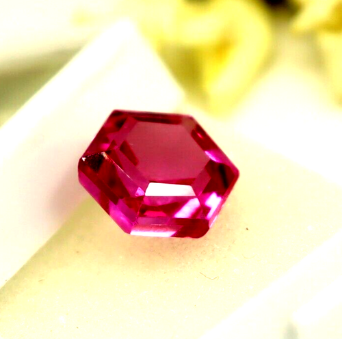 Sechseckschliff zertifiziert lose Edelstein 12,75 Karat Edelstein Spinell rosa facettiert - Bild 3 von 5