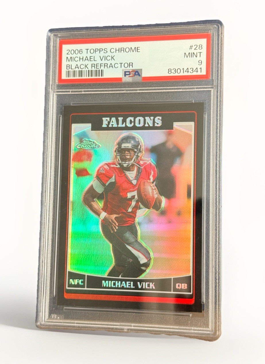 2006 Topps Chrome Michael Vick #28 Black Refractor /199 PSA 9 - Low Pop 4 🔥🔥