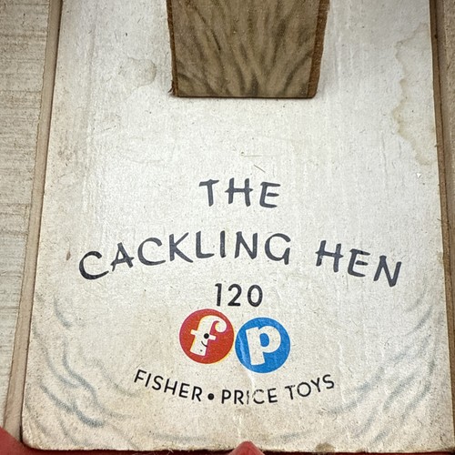 Fisher-Price The Cackling Hen Wooden Pull Toy, # 120, 1958-1966 VTG NY - Picture 19 of 19