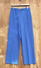 St John Santana Knit Wide Leg Blue Pants Sz 10