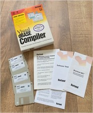 Borland Visual dBASE Compiler 5.5 Big Box floppy disk Windows 95 retrò