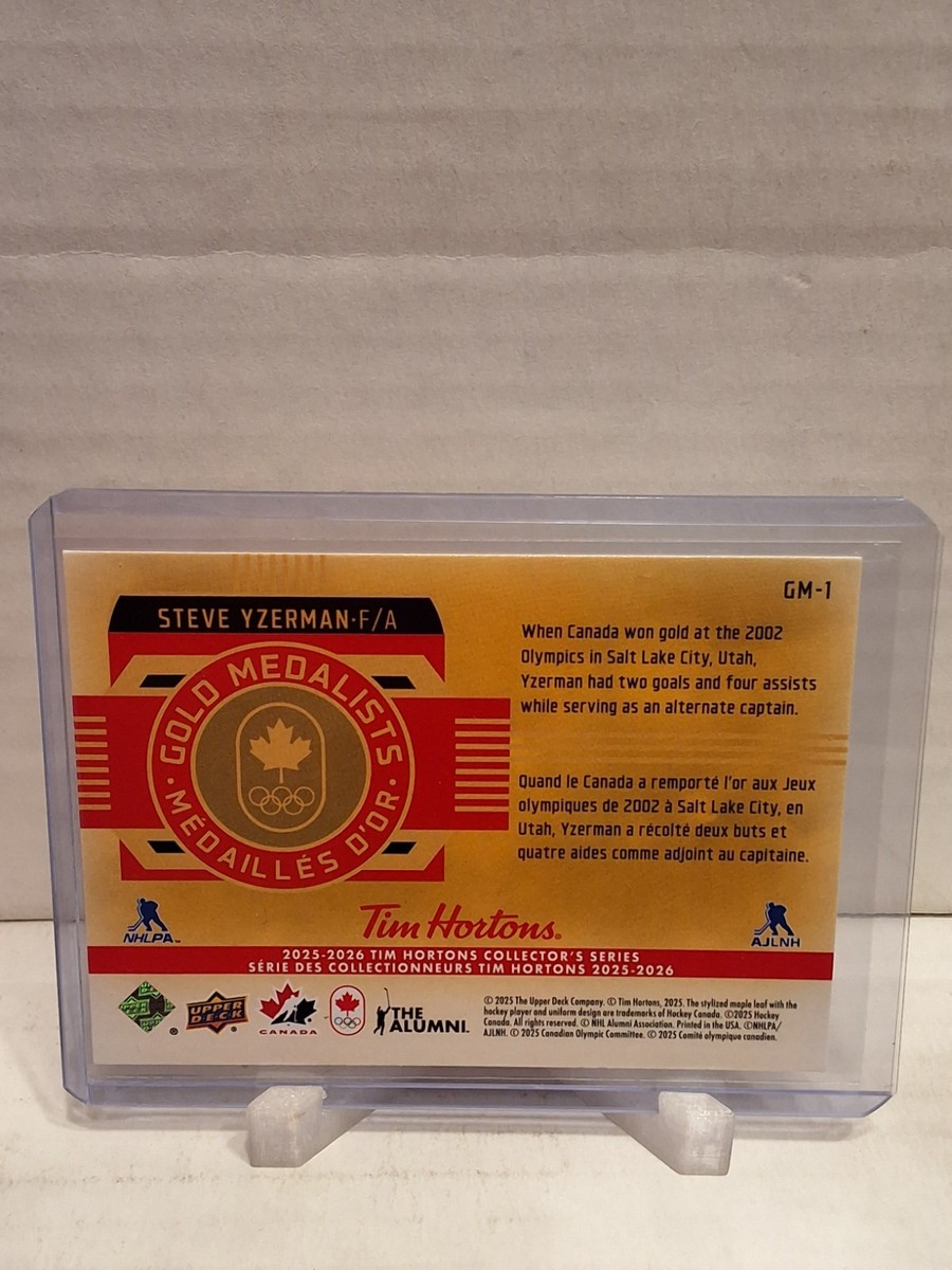 デンマーク Jens.Ingvard  ティーカート　ローズウッド 2025-26 UD Tim Hortons Gold Medalists Steve Yzerman Card #GM-1 | eBay