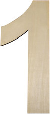 17 Inch Large Wooden Number 1, 1/4 Inch Thick Unfinished Blank Wood Number Slice