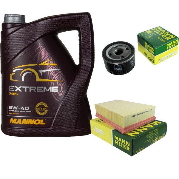 Mann Inspektionspaket 5L Mannol Extreme 5W-40 FüR Renault ScéNic II 1.6 16V 2.0-image