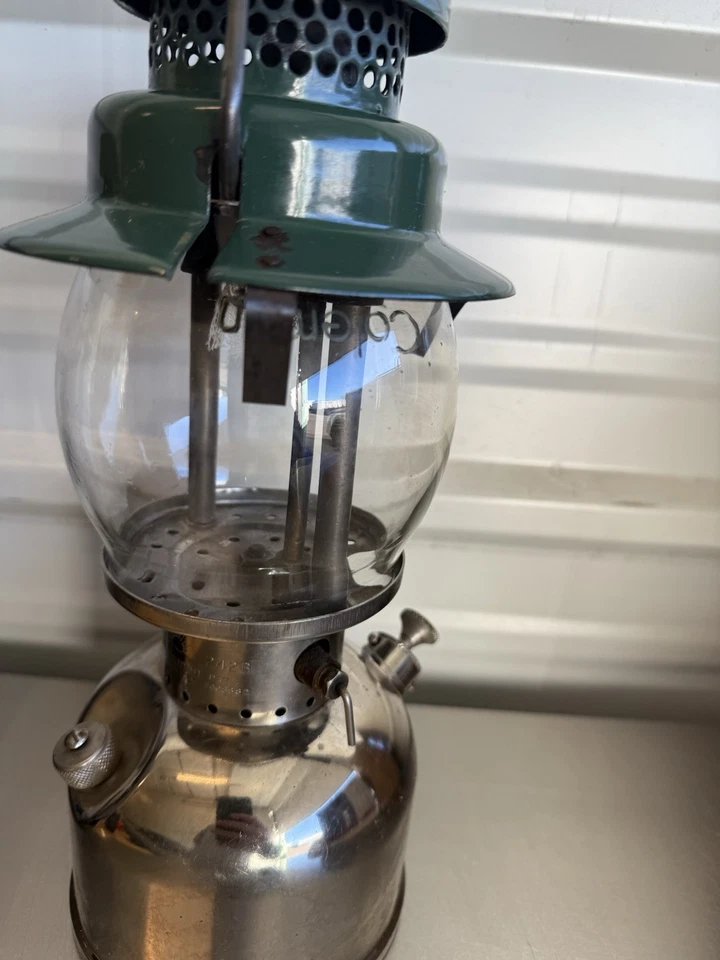 Vintage Coleman 242B Nickel Chrome Lantern With Original Globe - Image 2 of 4