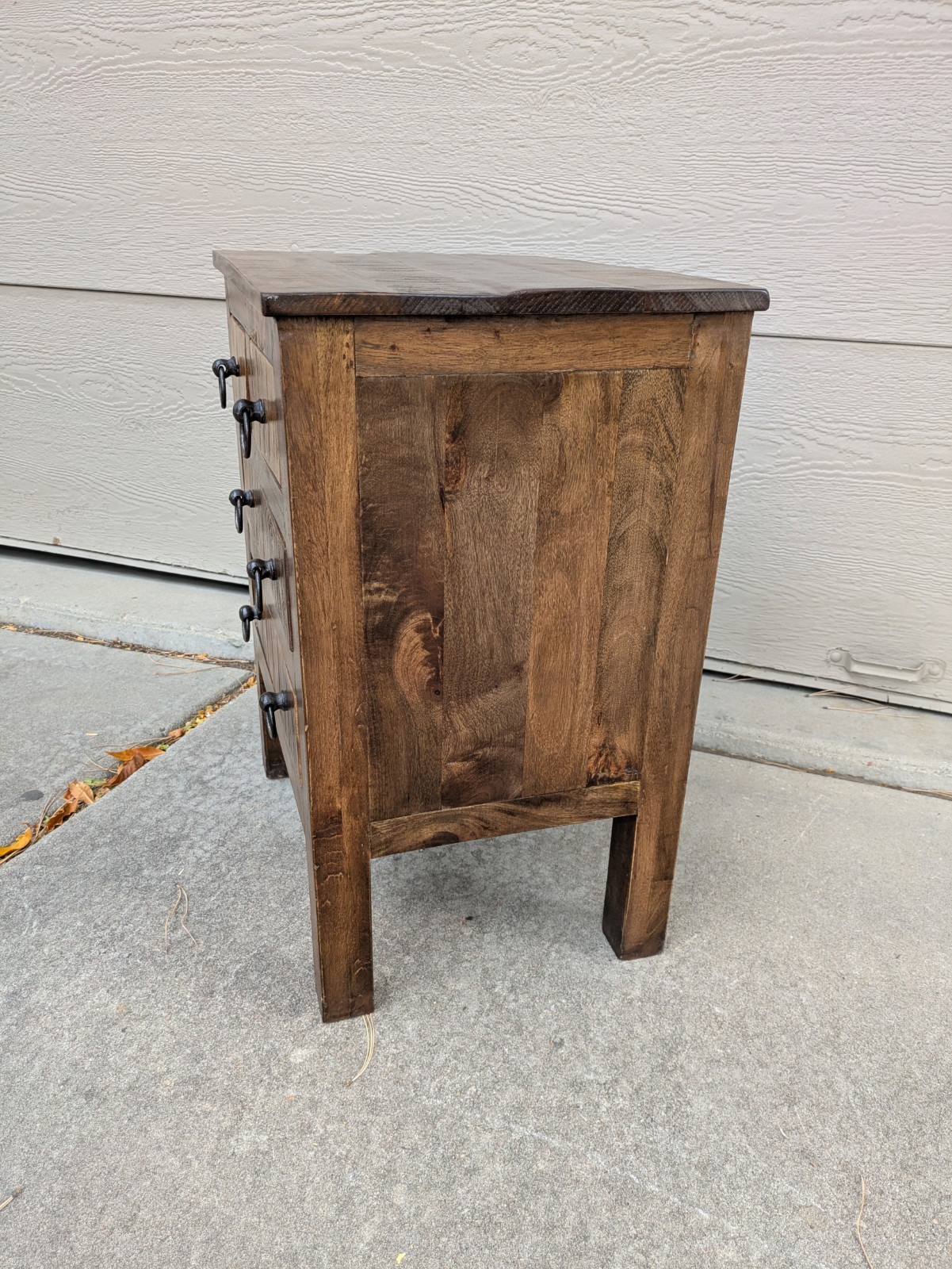 Vintage Rustic Farmhouse Asian Solid Wood Nightstand Table Chest of Drawers T23