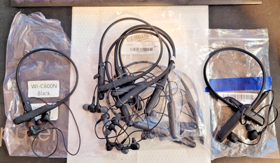 #ad 8 Sony WI C600N Neckband Wireless In Ear Headphones Black PARTS ONLY 9 IN LOT $195.00