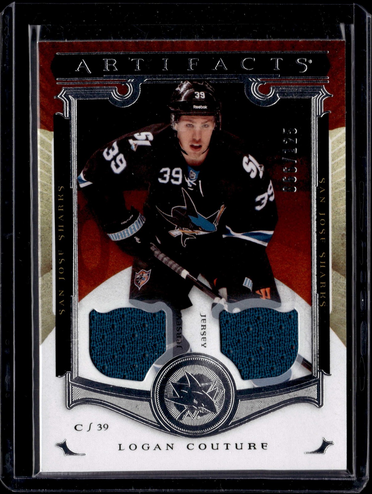 2015-16 Upper Deck Artifacts #102 Logan Couture Materials Silver #/125