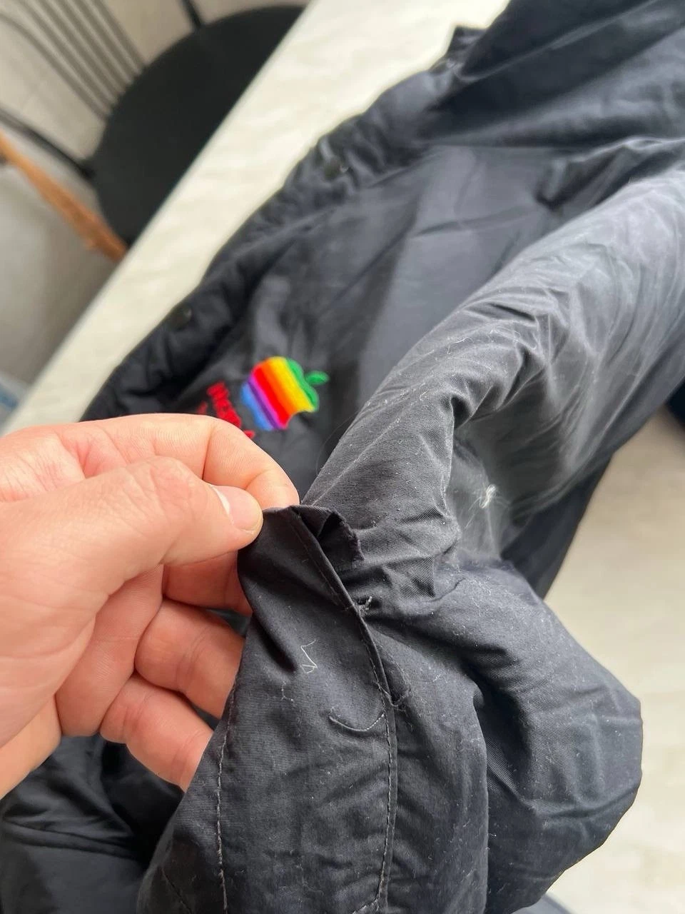 Vintage Apple Computer Zip Jacket Winter Apple Micro Age 89/90 Rainbow Logo USA - product detail image 13